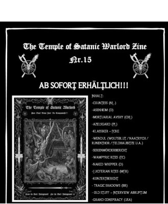 THE TEMPLE OF SATANIC WARLORD ZINE NR. 15